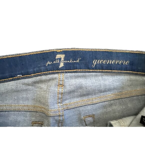 7 For All Mankind Jeans Women's 27 Blue Wash Denim Gwenevere Skinny denim - Picture 7 of 8